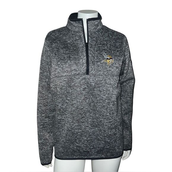 Antigua Men's Minnesota Vikings Black Fortune Pullover Jacket NFL Medium EUC - Picture 1 of 6